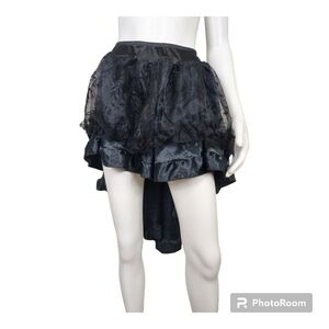 Steampunk Saloon Girl Black Costume Asymmetrical Skirt Size M/XL